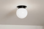KICHLER 52586BK Albers 8.0 Inch 1 Light Flush Mount With Opal Glass In Black