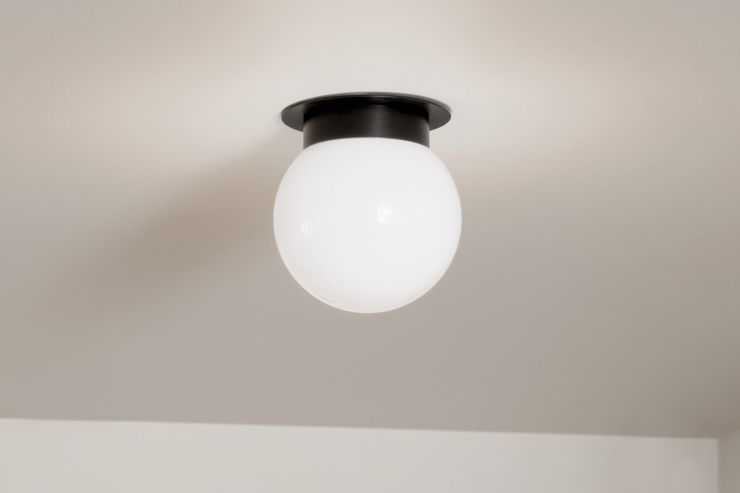 KICHLER 52586BK Albers 8.0 Inch 1 Light Flush Mount With Opal Glass In Black