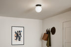 KICHLER 52586BK Albers 8.0 Inch 1 Light Flush Mount With Opal Glass In Black
