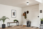 KICHLER 52586BK Albers 8.0 Inch 1 Light Flush Mount With Opal Glass In Black