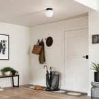 KICHLER 52586BK Albers 8.0 Inch 1 Light Flush Mount With Opal Glass In Black