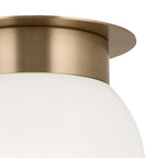 KICHLER 52586CPZ Albers 8.0 Inch 1 Light Flush Mount With Opal Glass In Champagne Bronze