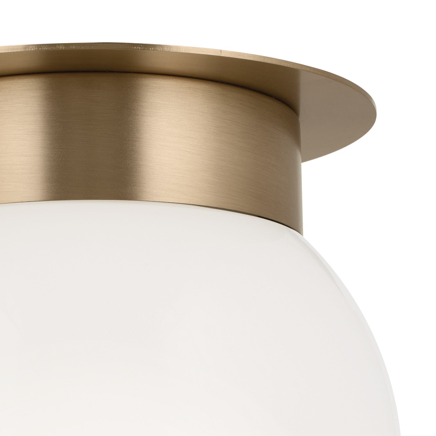 KICHLER 52586CPZ Albers 8.0 Inch 1 Light Flush Mount With Opal Glass In Champagne Bronze