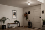 KICHLER 52586CPZ Albers 8.0 Inch 1 Light Flush Mount With Opal Glass In Champagne Bronze