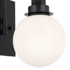 KICHLER 55149BK Hex 11.5 Inch 1 Light Wall Sconce With Opal Glass In Black