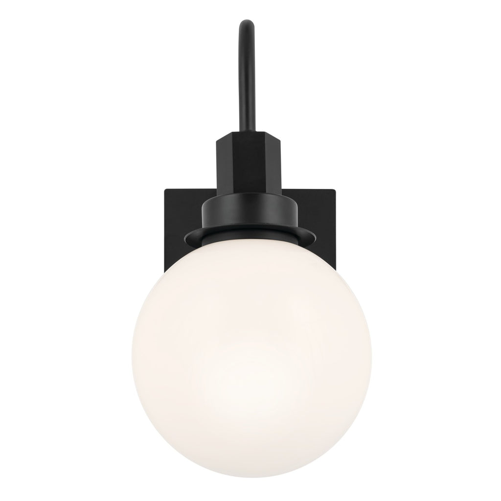 KICHLER 55149BK Hex 11.5 Inch 1 Light Wall Sconce With Opal Glass In Black