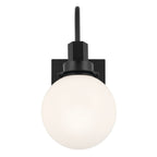 KICHLER 55149BK Hex 11.5 Inch 1 Light Wall Sconce With Opal Glass In Black