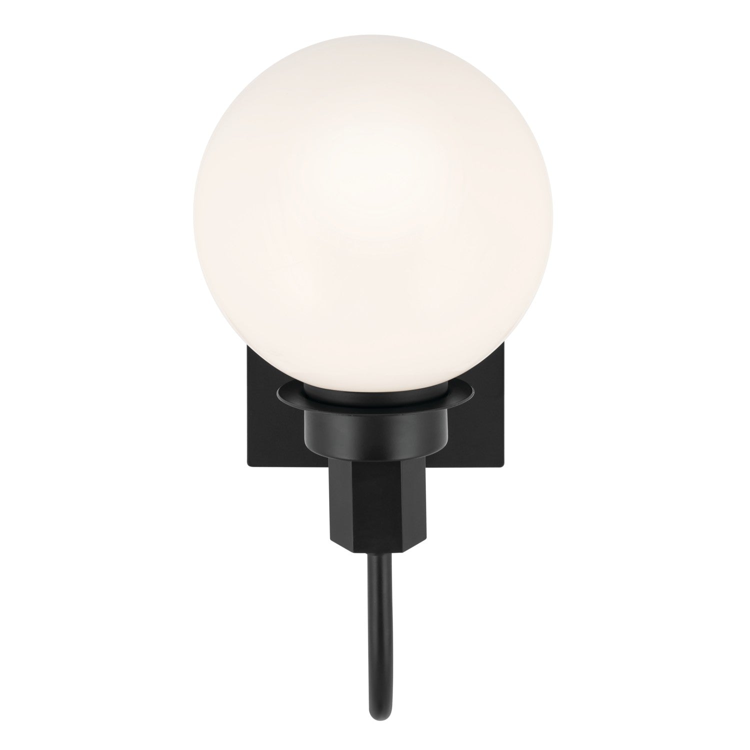 KICHLER 55149BK Hex 11.5 Inch 1 Light Wall Sconce With Opal Glass In Black