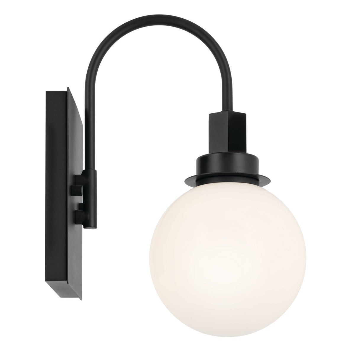 KICHLER 55149BK Hex 11.5 Inch 1 Light Wall Sconce With Opal Glass In Black