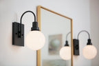 KICHLER 55149BK Hex 11.5 Inch 1 Light Wall Sconce With Opal Glass In Black