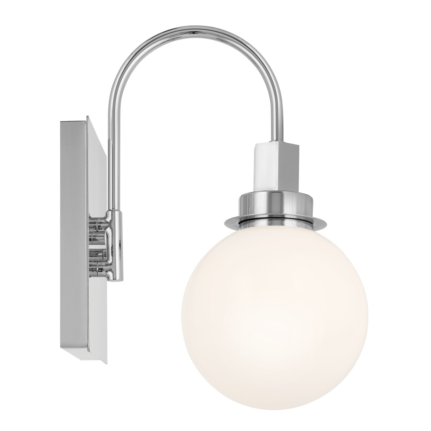 KICHLER 55149CH Hex 11.5 Inch 1 Light Wall Sconce With Opal Glass In Chrome