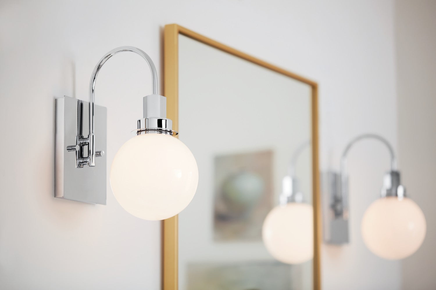 KICHLER 55149CH Hex 11.5 Inch 1 Light Wall Sconce With Opal Glass In Chrome