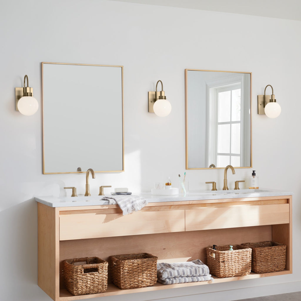 KICHLER 55149CPZ Hex 11.5 Inch 1 Light Wall Sconce With Opal Glass In Champagne Bronze