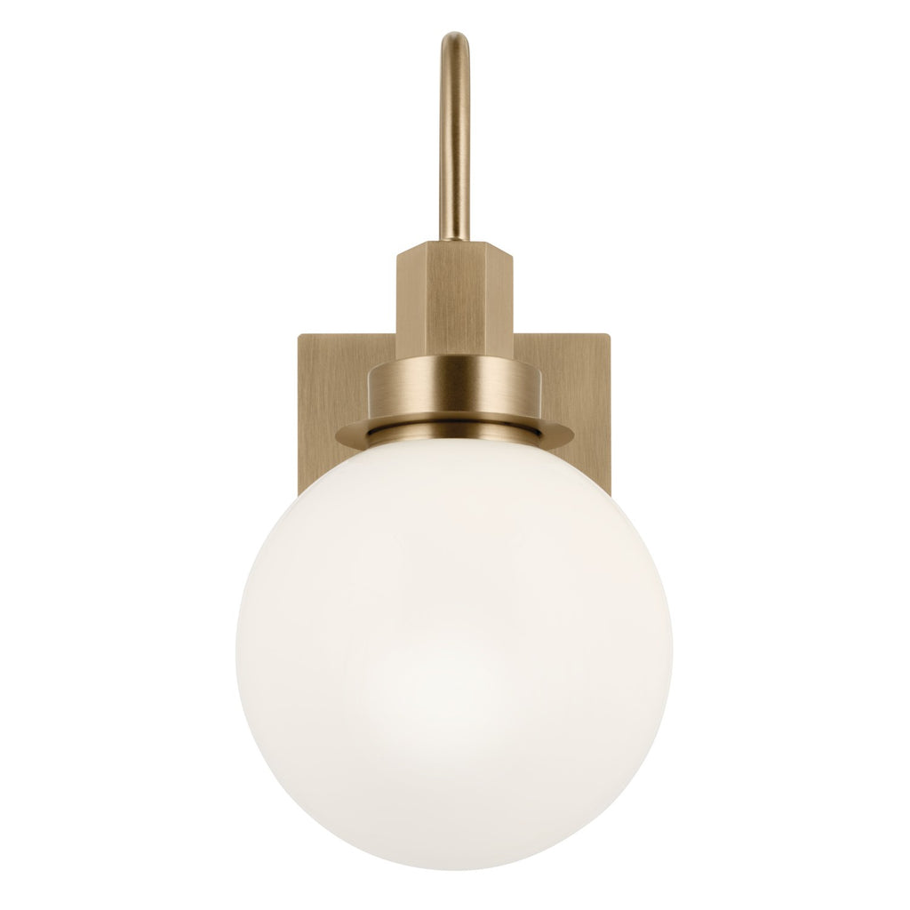 KICHLER 55149CPZ Hex 11.5 Inch 1 Light Wall Sconce With Opal Glass In Champagne Bronze