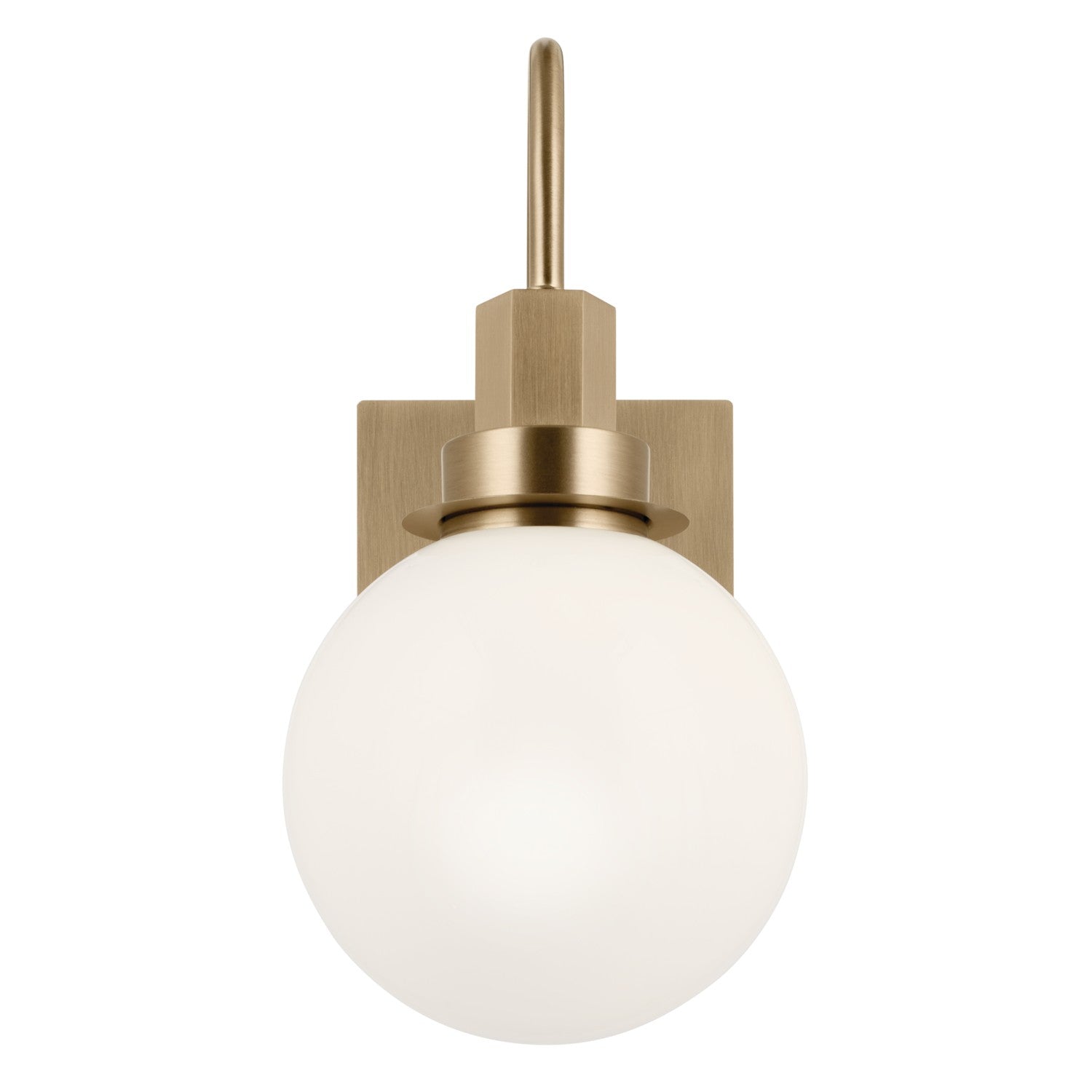 KICHLER 55149CPZ Hex 11.5 Inch 1 Light Wall Sconce With Opal Glass In Champagne Bronze