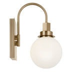 KICHLER 55149CPZ Hex 11.5 Inch 1 Light Wall Sconce With Opal Glass In Champagne Bronze