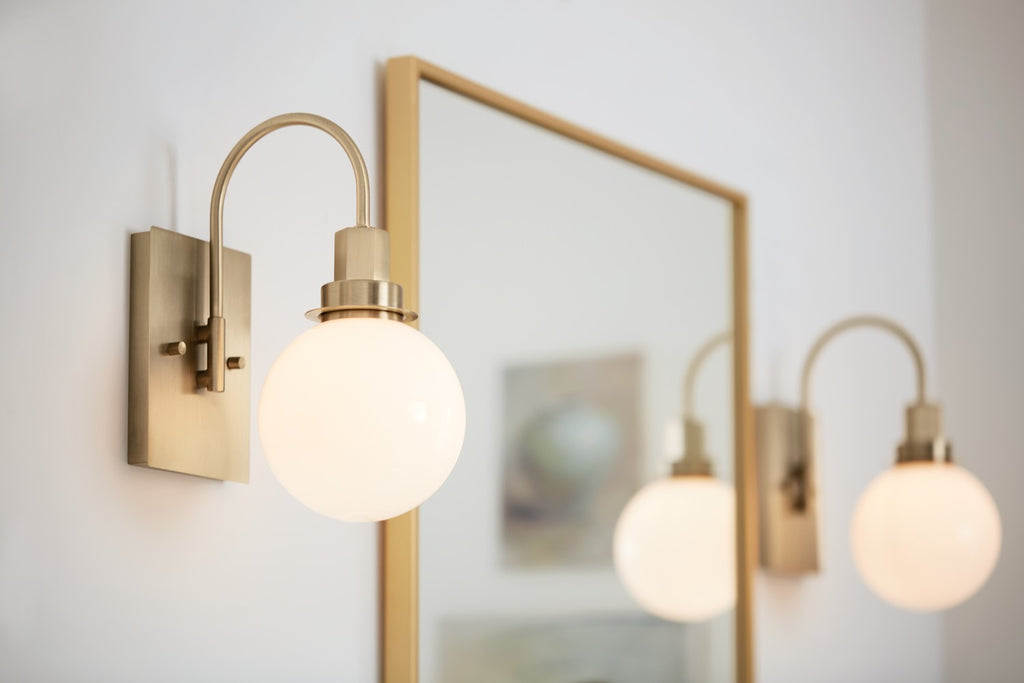 KICHLER 55149CPZ Hex 11.5 Inch 1 Light Wall Sconce With Opal Glass In Champagne Bronze