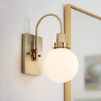 KICHLER 55149CPZ Hex 11.5 Inch 1 Light Wall Sconce With Opal Glass In Champagne Bronze