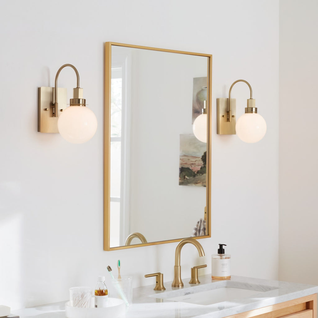 KICHLER 55149CPZ Hex 11.5 Inch 1 Light Wall Sconce With Opal Glass In Champagne Bronze