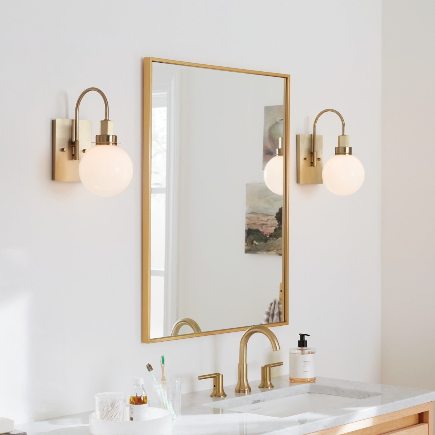 KICHLER 55149CPZ Hex 11.5 Inch 1 Light Wall Sconce With Opal Glass In Champagne Bronze