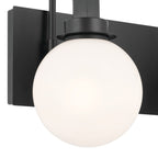 KICHLER 55150BK Hex 14.25 Inch 2 Light Vanity With Opal Glass In Black