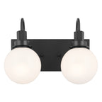 KICHLER 55150BK Hex 14.25 Inch 2 Light Vanity With Opal Glass In Black