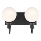 KICHLER 55150BK Hex 14.25 Inch 2 Light Vanity With Opal Glass In Black
