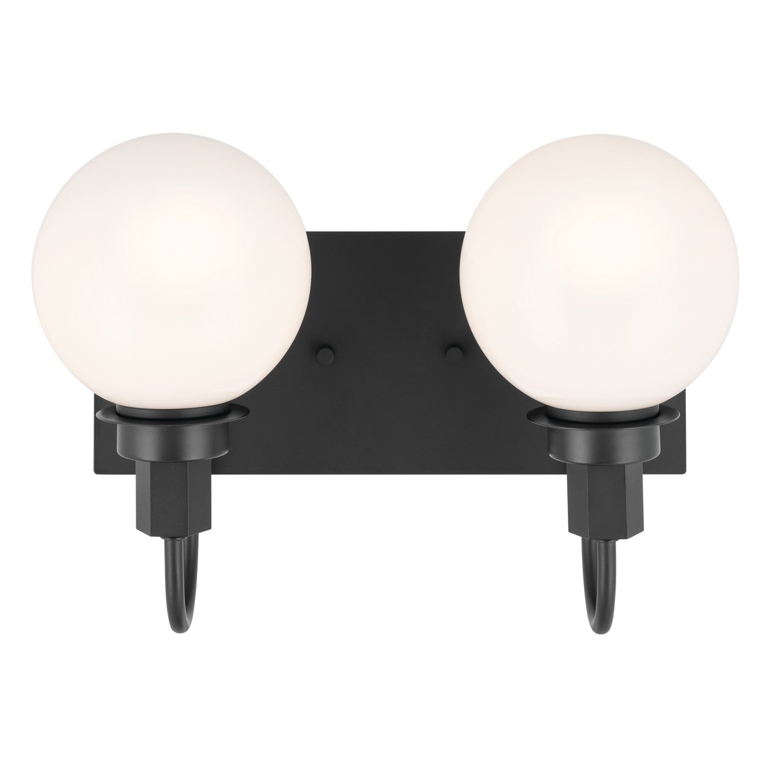 KICHLER 55150BK Hex 14.25 Inch 2 Light Vanity With Opal Glass In Black