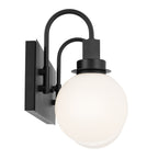 KICHLER 55150BK Hex 14.25 Inch 2 Light Vanity With Opal Glass In Black