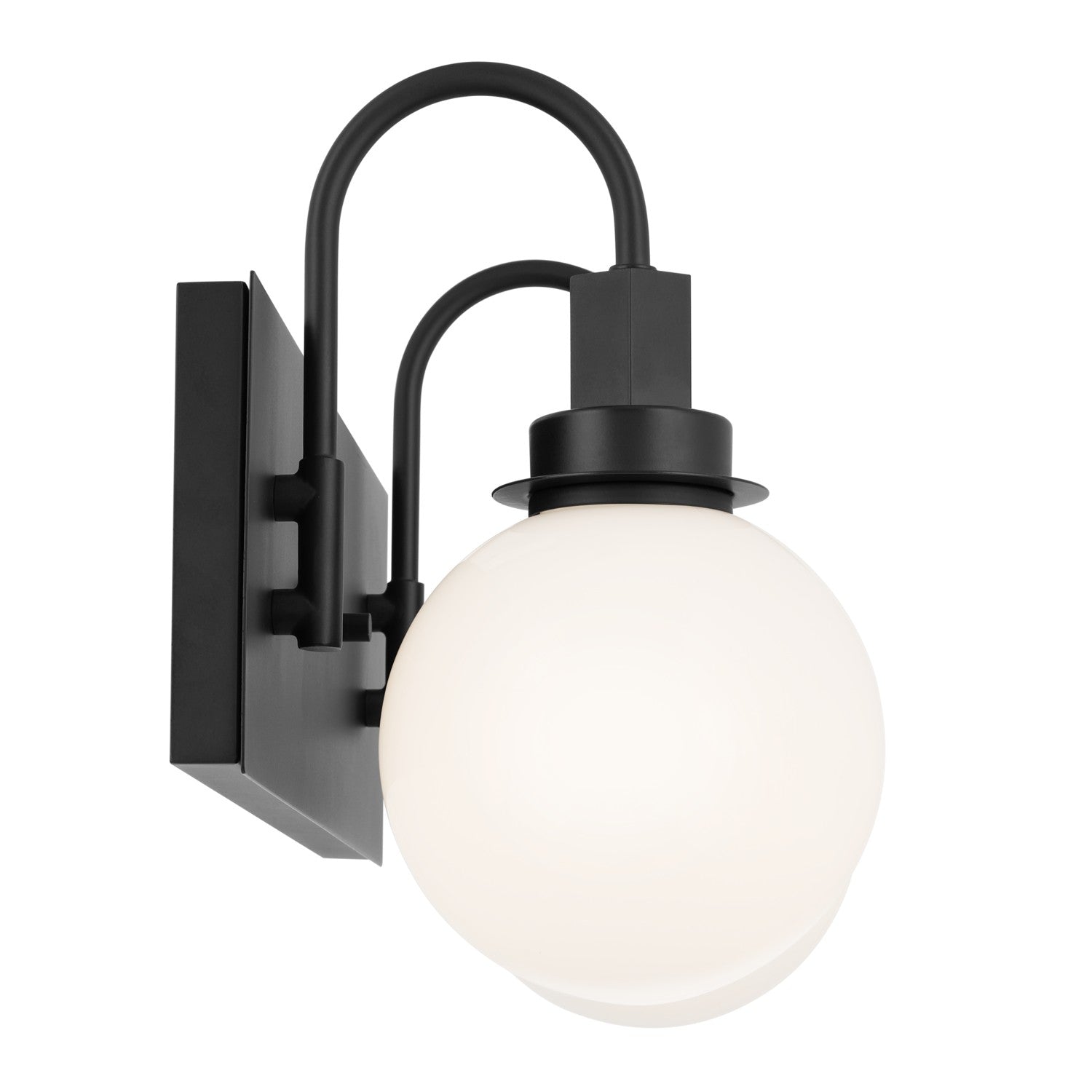 KICHLER 55150BK Hex 14.25 Inch 2 Light Vanity With Opal Glass In Black