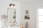 KICHLER 55150BK Hex 14.25 Inch 2 Light Vanity With Opal Glass In Black
