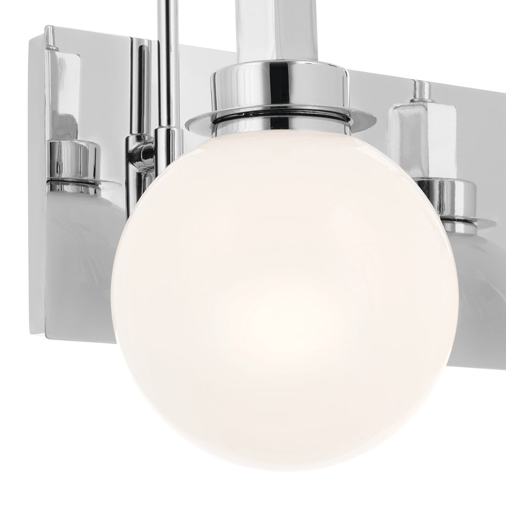 KICHLER 55150CH Hex 14.25 Inch 2 Light Vanity With Opal Glass In Chrome