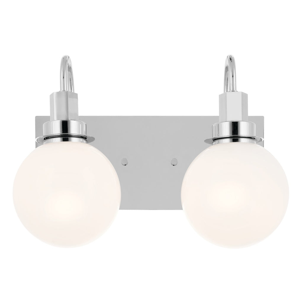 KICHLER 55150CH Hex 14.25 Inch 2 Light Vanity With Opal Glass In Chrome