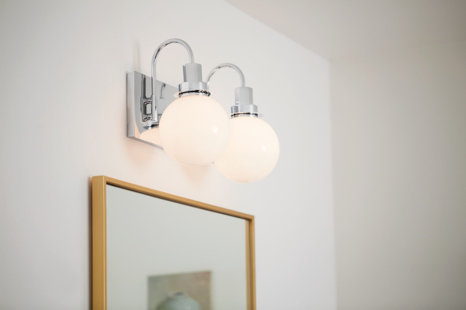 KICHLER 55150CH Hex 14.25 Inch 2 Light Vanity With Opal Glass In Chrome