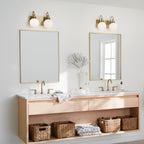 KICHLER 55150CPZ Hex 14.25 Inch 2 Light Vanity With Opal Glass In Champagne Bronze