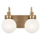 KICHLER 55150CPZ Hex 14.25 Inch 2 Light Vanity With Opal Glass In Champagne Bronze