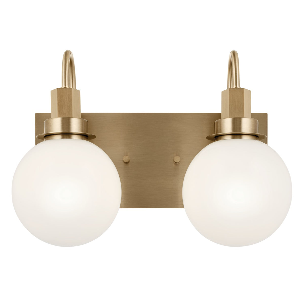 KICHLER 55150CPZ Hex 14.25 Inch 2 Light Vanity With Opal Glass In Champagne Bronze