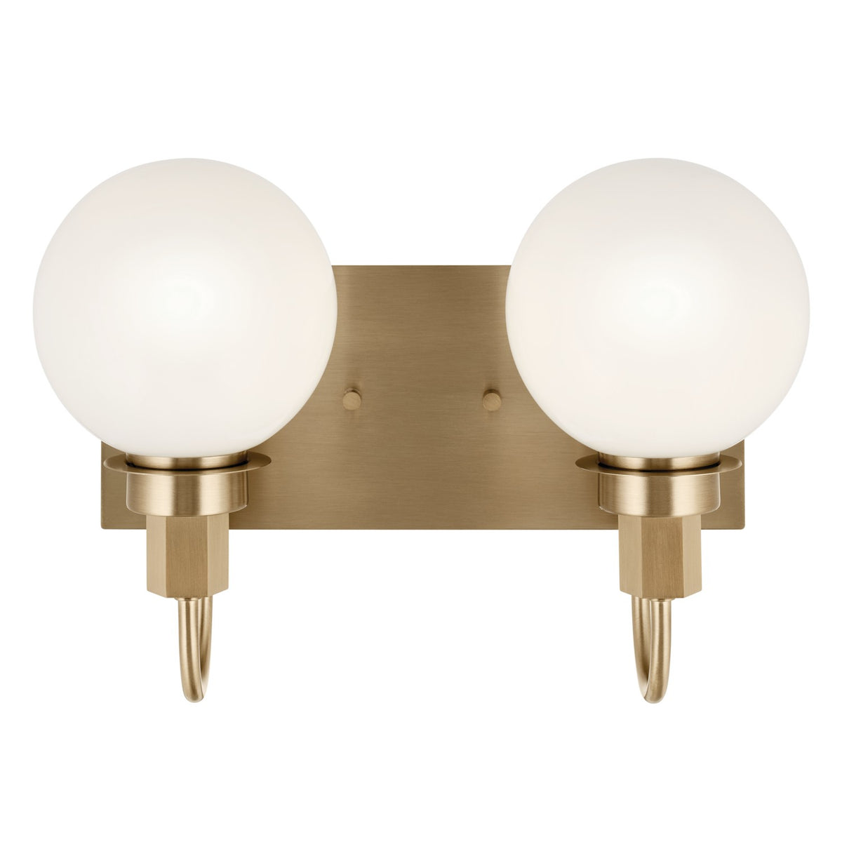 KICHLER 55150CPZ Hex 14.25 Inch 2 Light Vanity With Opal Glass In Champagne Bronze