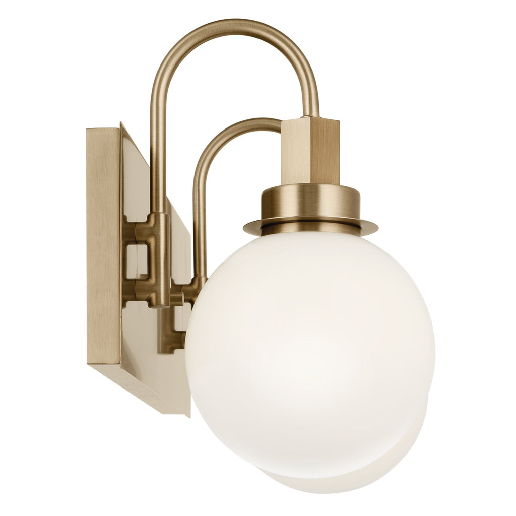 KICHLER 55150CPZ Hex 14.25 Inch 2 Light Vanity With Opal Glass In Champagne Bronze