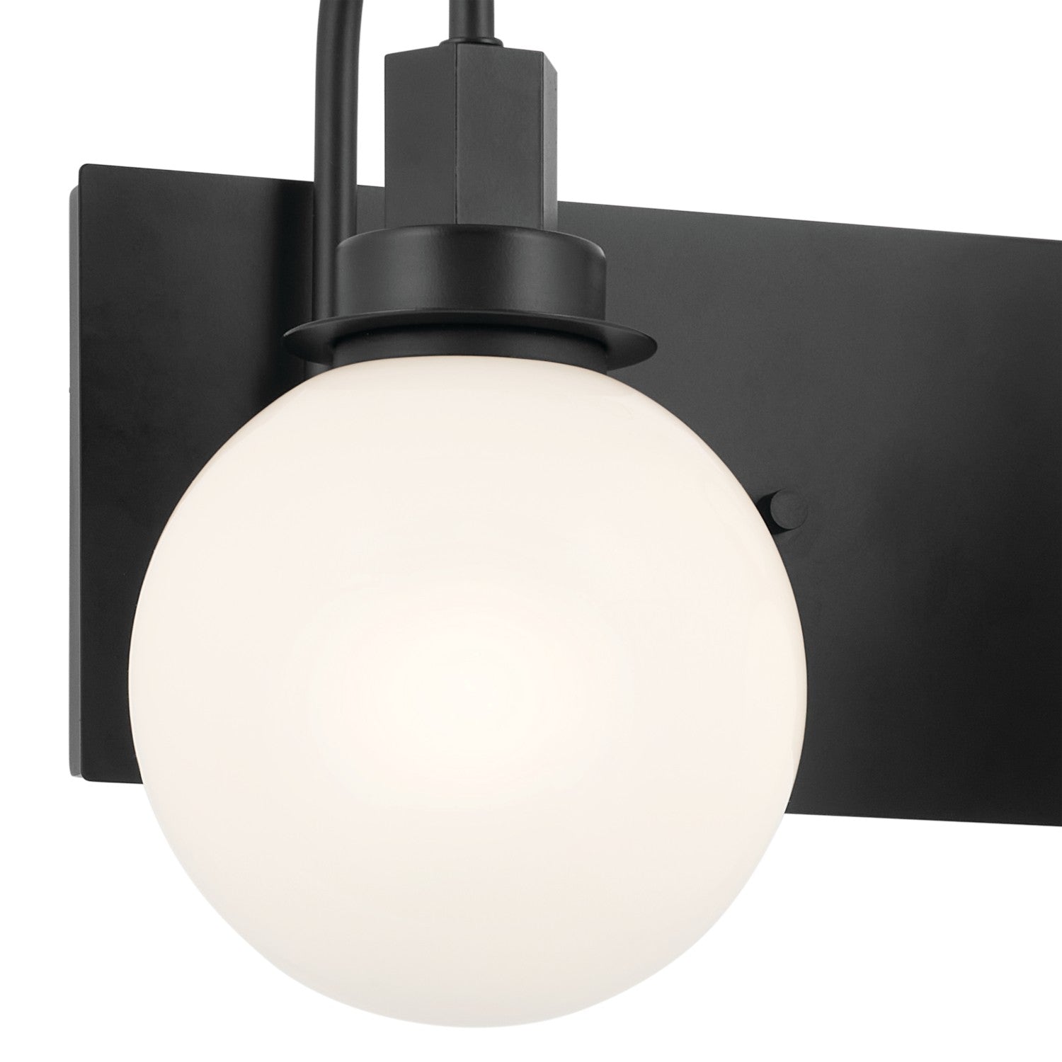 KICHLER 55151BK Hex 22.75 Inch 3 Light Vanity With Opal Glass In Black