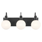 KICHLER 55151BK Hex 22.75 Inch 3 Light Vanity With Opal Glass In Black