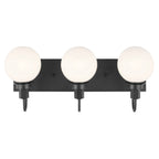 KICHLER 55151BK Hex 22.75 Inch 3 Light Vanity With Opal Glass In Black