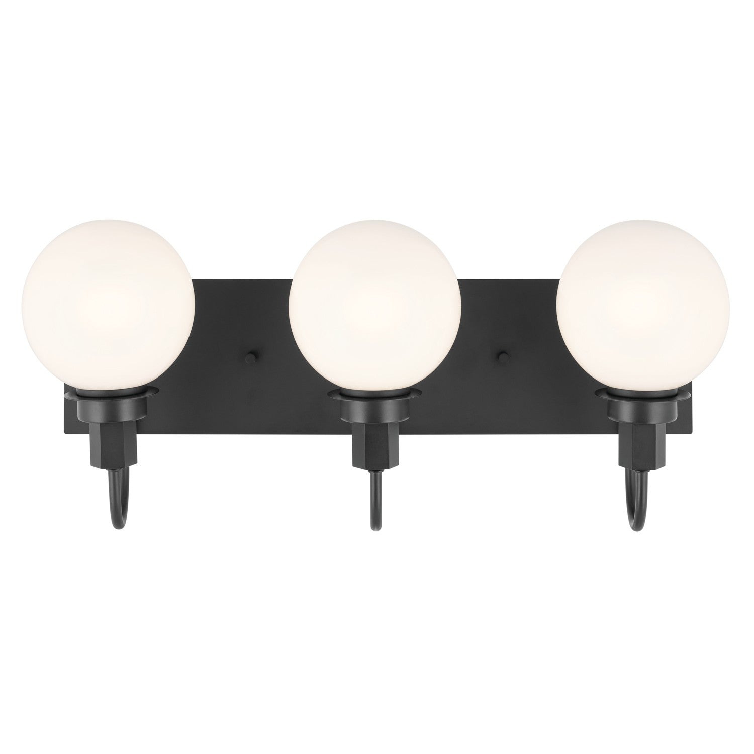 KICHLER 55151BK Hex 22.75 Inch 3 Light Vanity With Opal Glass In Black