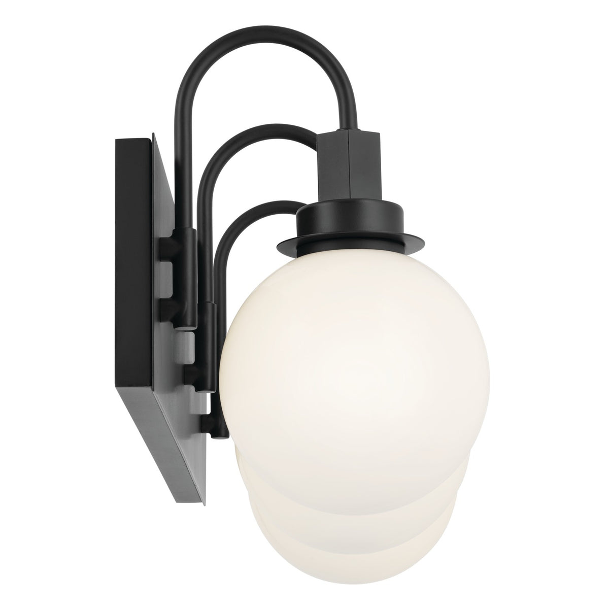 KICHLER 55151BK Hex 22.75 Inch 3 Light Vanity With Opal Glass In Black