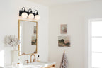 KICHLER 55151BK Hex 22.75 Inch 3 Light Vanity With Opal Glass In Black