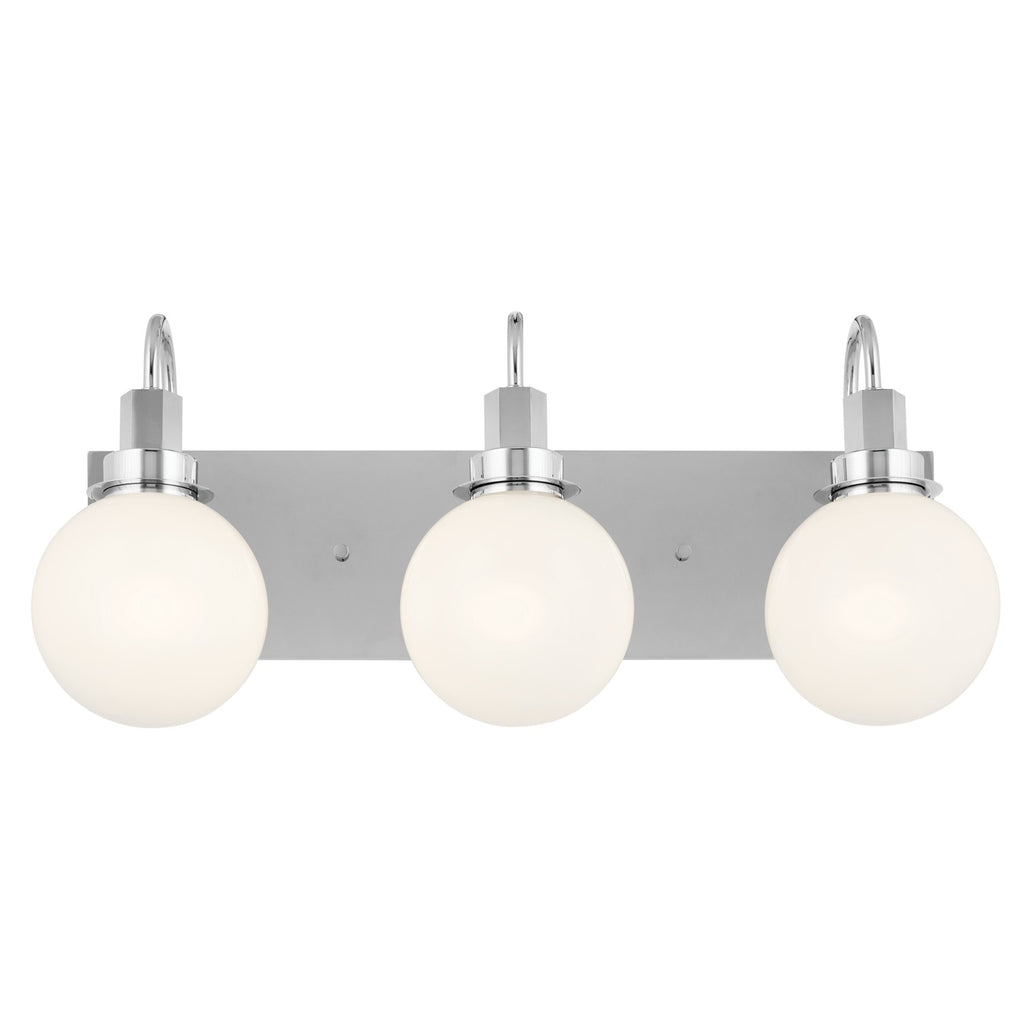KICHLER 55151CH Hex 22.75 Inch 3 Light Vanity With Opal Glass In Chrome