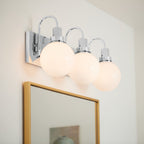 KICHLER 55151CH Hex 22.75 Inch 3 Light Vanity With Opal Glass In Chrome