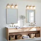 KICHLER 55151CPZ Hex 22.75 Inch 3 Light Vanity With Opal Glass In Champagne Bronze