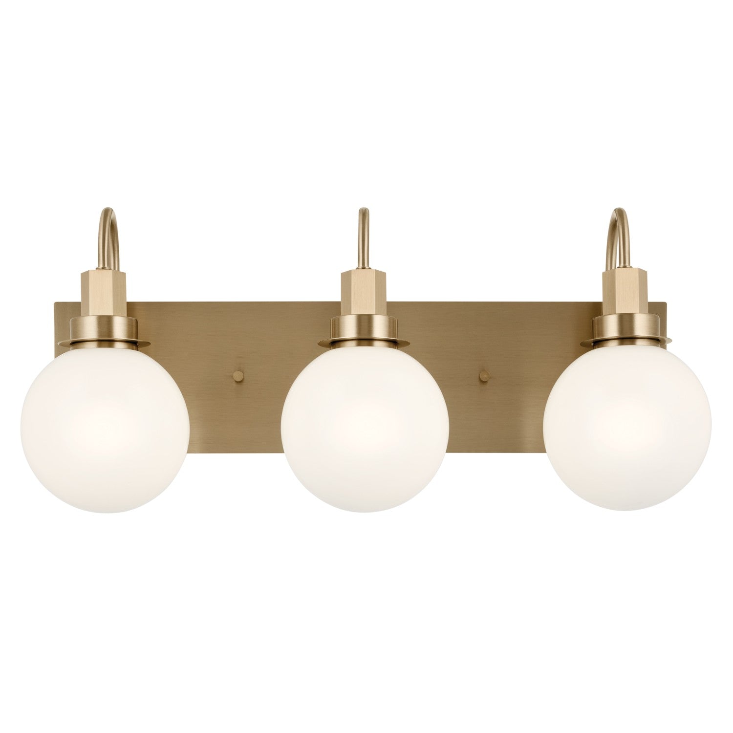 KICHLER 55151CPZ Hex 22.75 Inch 3 Light Vanity With Opal Glass In Champagne Bronze