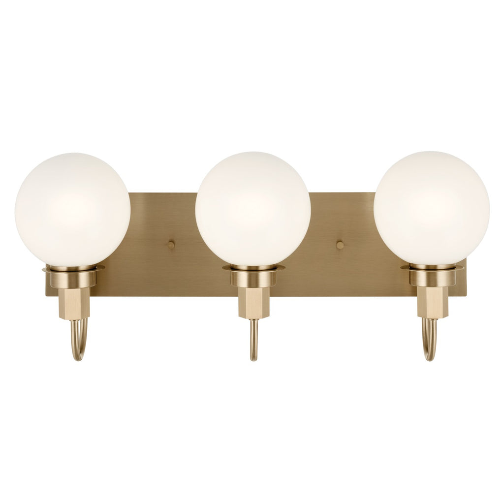 KICHLER 55151CPZ Hex 22.75 Inch 3 Light Vanity With Opal Glass In Champagne Bronze